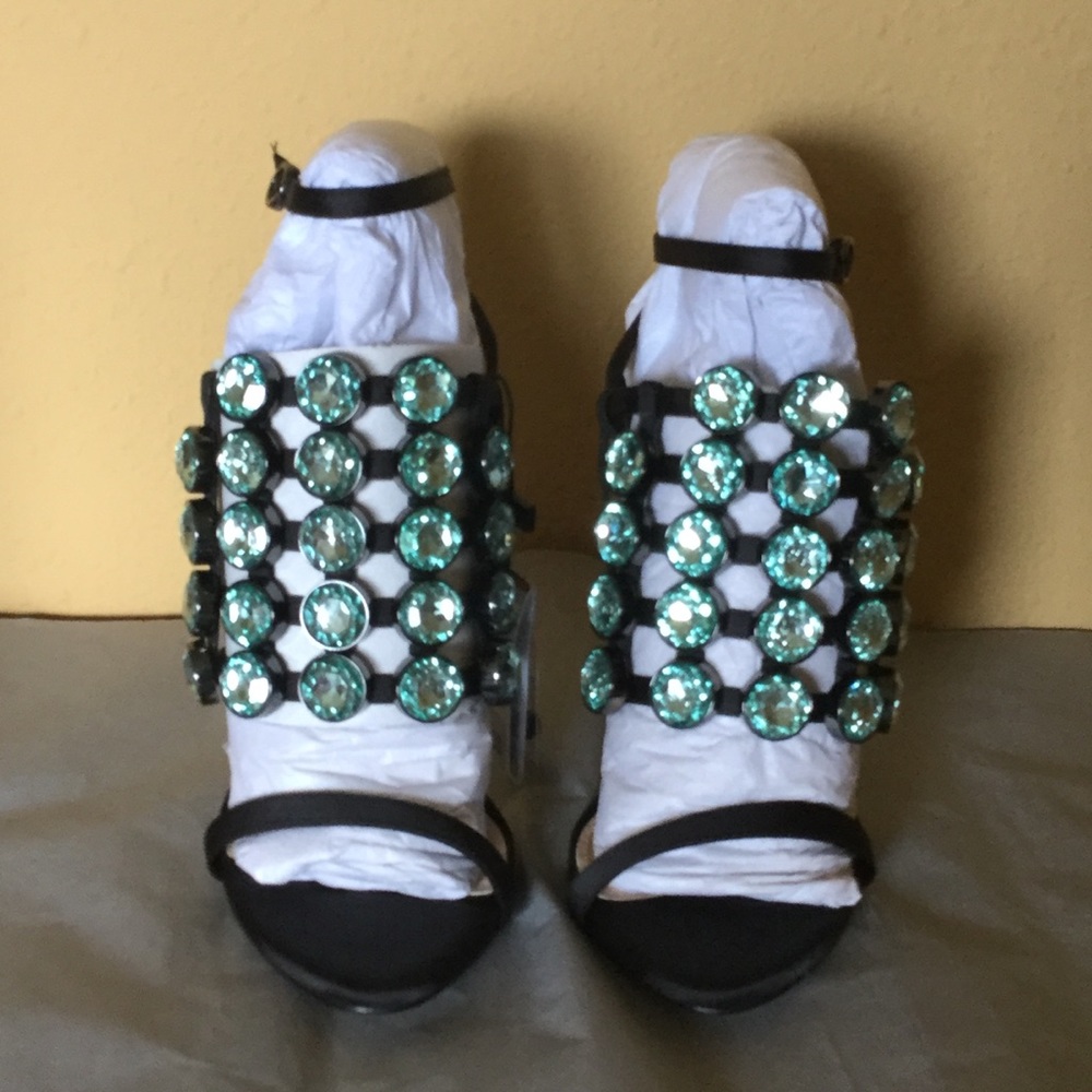 NWT Zara Jeweled Satin Heels